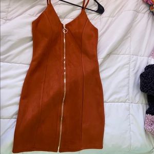 Red/orange dress with zipper